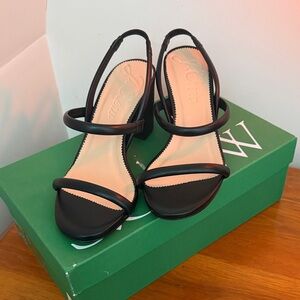 J. Crew Black leather Strappy Heels size 8